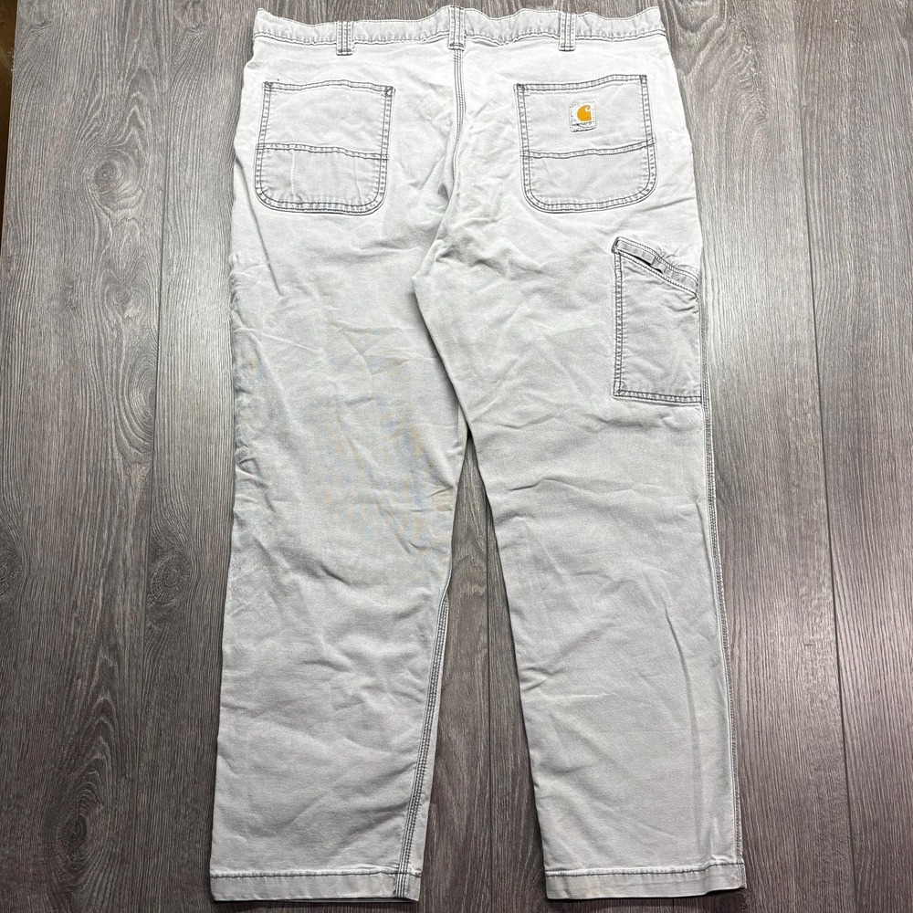 Vintage Carhartt Double Faded Grey Carpenter Pants 38 x 30 Streetwear Workwear